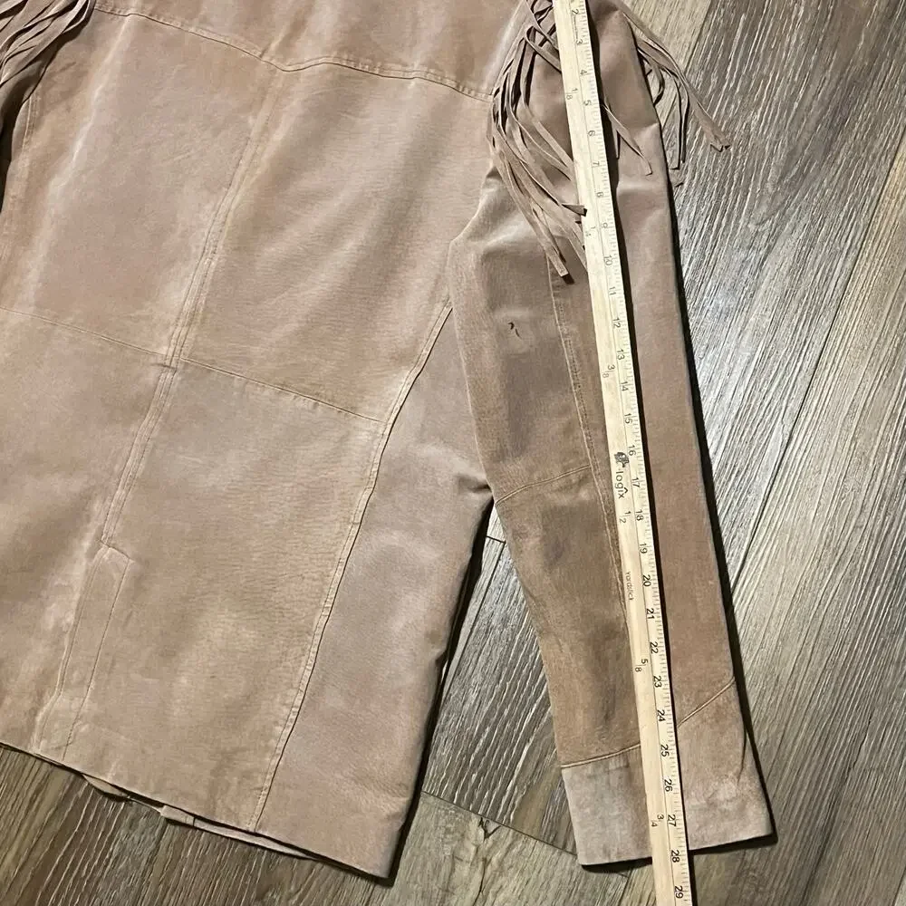 VTG Scully Suede Leather Fringe Jacket Mens XL Tan Western Cowboy Rodeo Biker - Picture 10 of 11